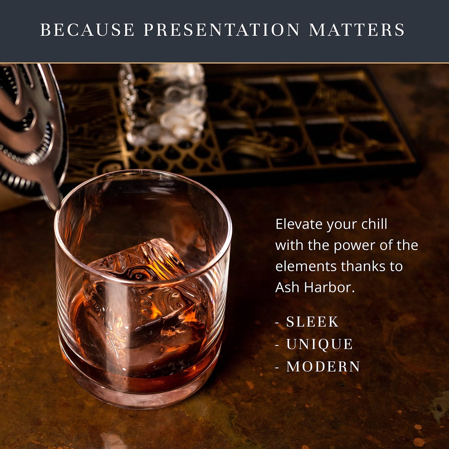 Designer Ice Tray for Gin, Rum & Cocktails