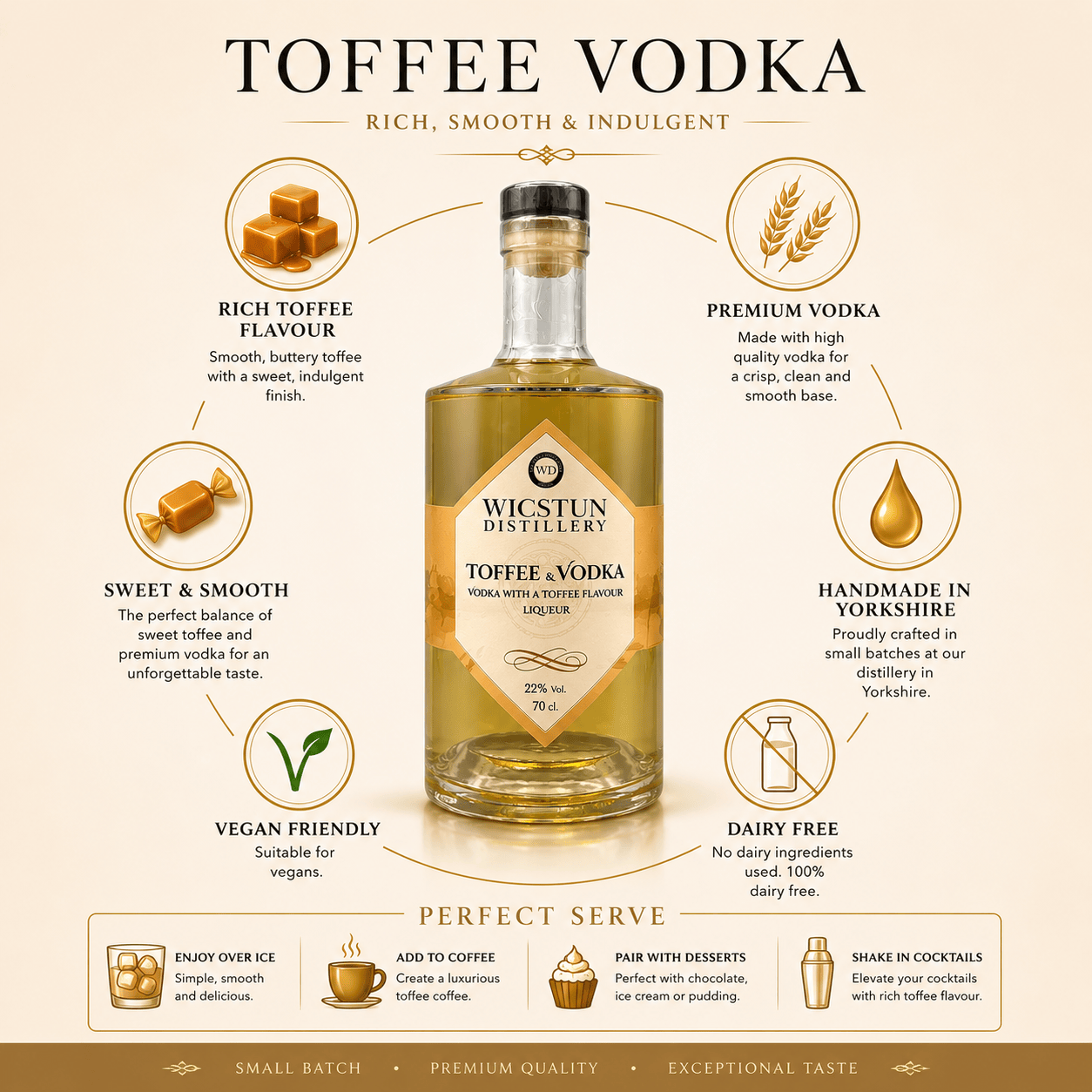 Toffee Vodka Liqueur with salted caramel