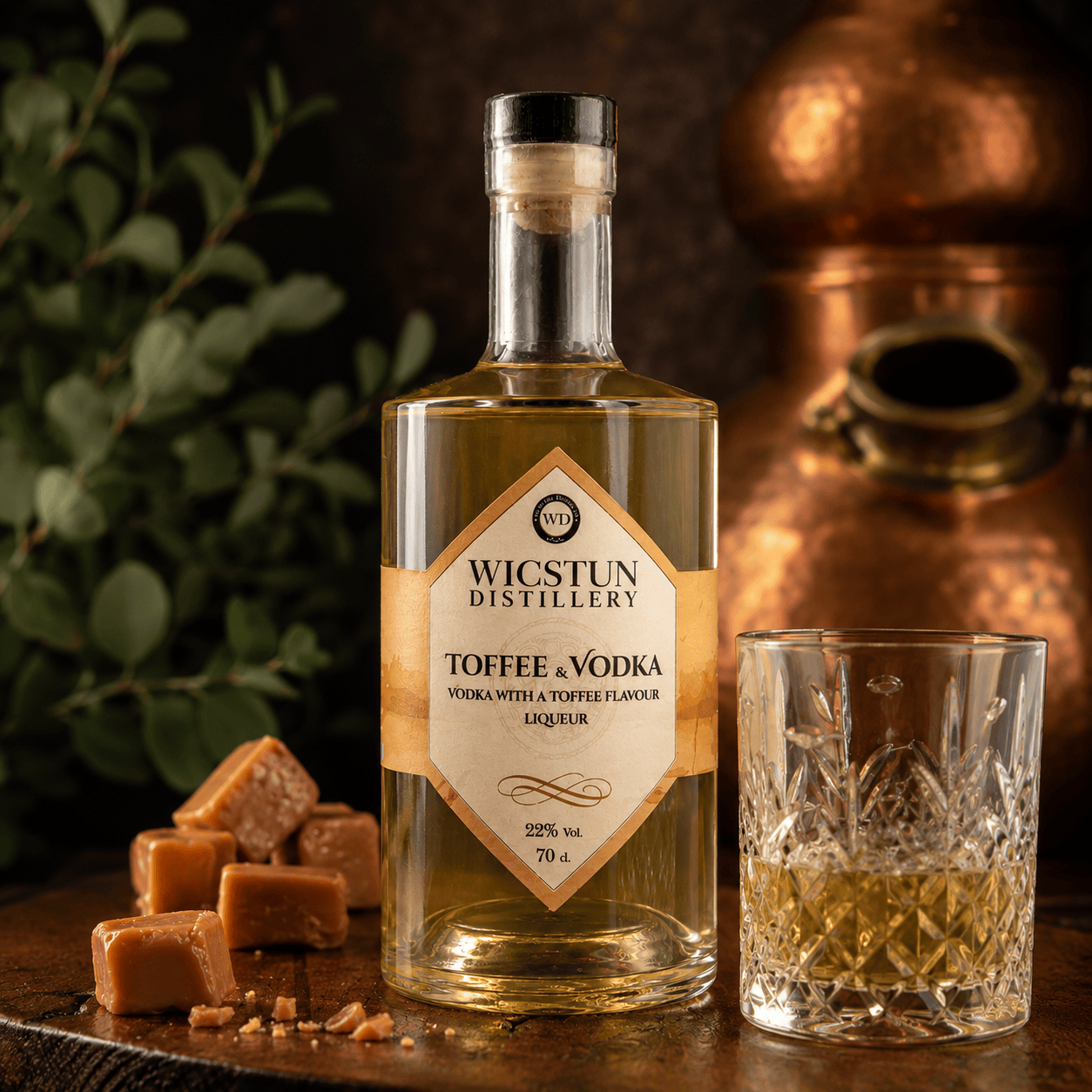 Toffee Vodka Liqueur with salted caramel